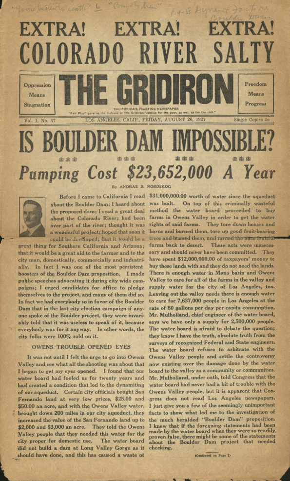 Page from The Gridiron, August 1927