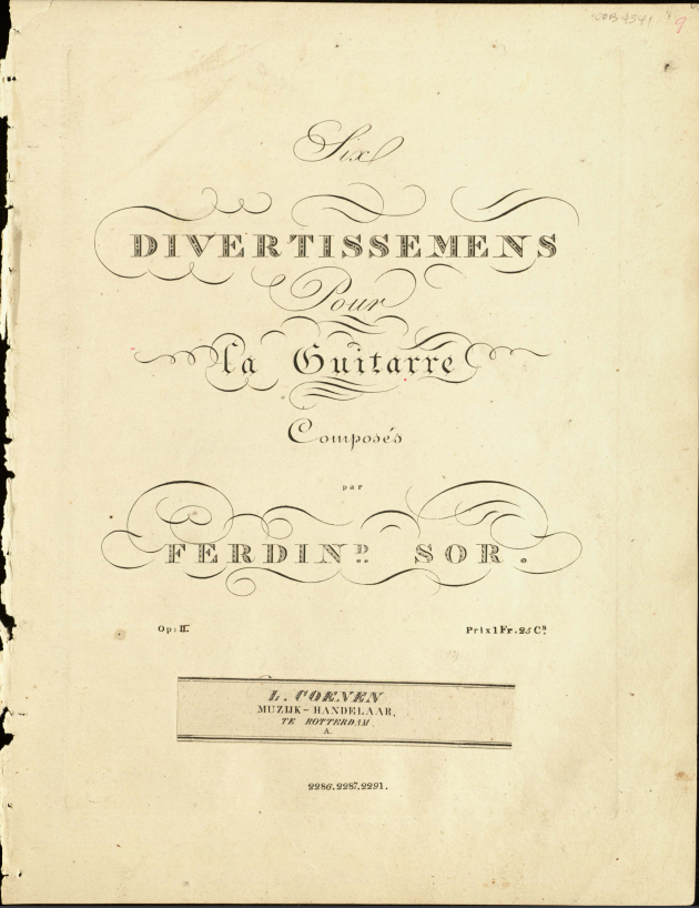 Page from Six divertissemens, op. 2