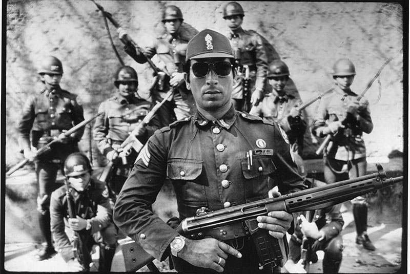 National Guardsmen officer and soldiers. Chalatenango, El Salvador, 1981