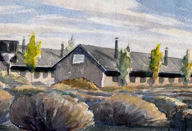 Painting of a camp
