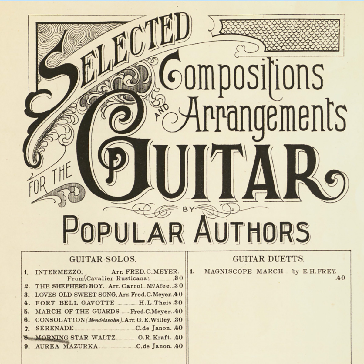 Cover of Selected compositions arrangements guitar.