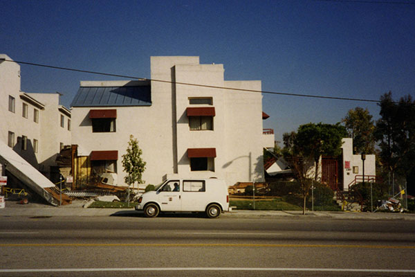 Damaged apartment complex