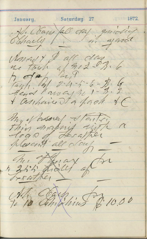 Diary, 1872