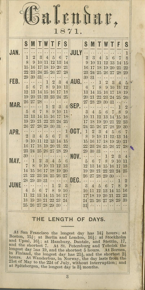 Diary, 1871