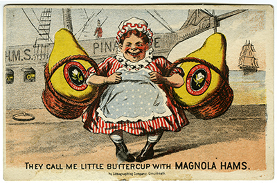A picture of Gilbert and Sullivan advertising cards