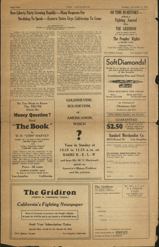 The Gridiron 03 November 1931