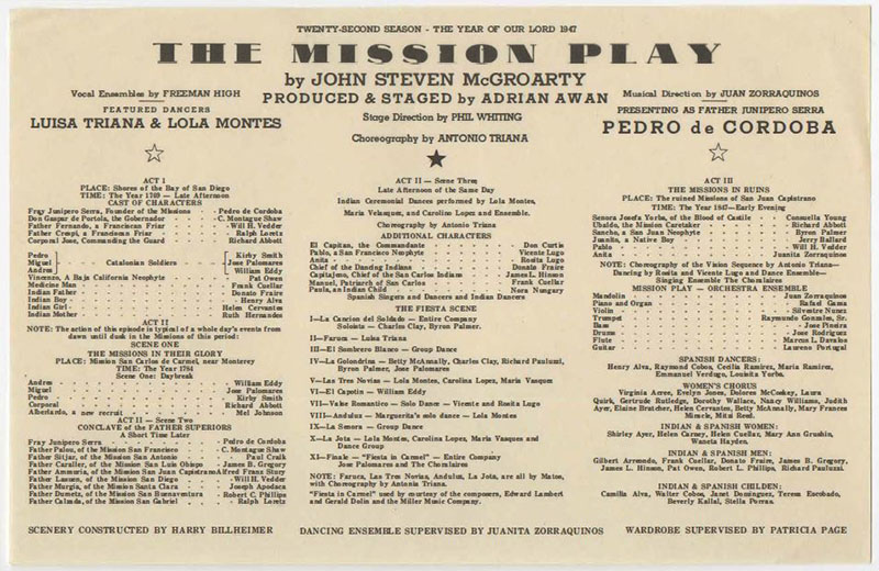 Program, Mission Playhouse, 1947