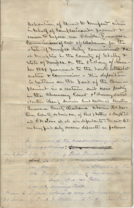 Testimony in the case of Thomas Masterson