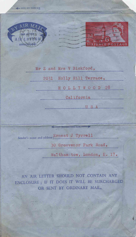 Letter from Ernie Tyrrell to Vahdah and Zarh Bickford, 17 February 1959