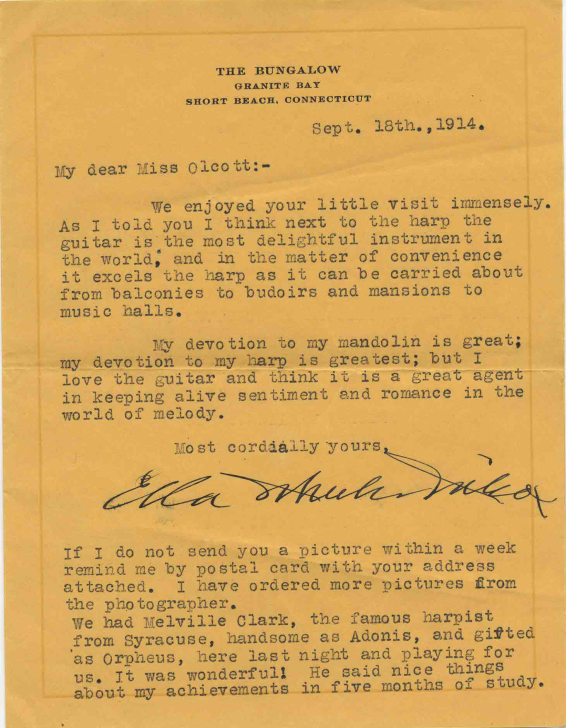Letter from Ella Wheeler Wilcox to Miss Olcott, 18 September 1914