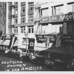 Photograph of German flags in Los Angeles