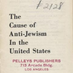 Pamphlet cover for Cause of Anti-Jewism in the US