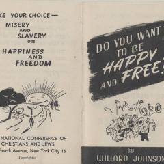 Pamphlet cover for Do You Want to be Happy and Free?