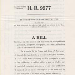 Bill titled HR 9977