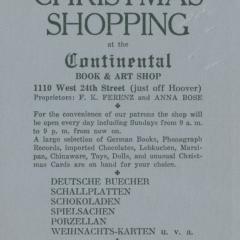 Card from the Continental Book and Art Shop