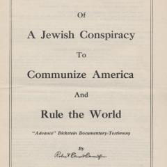 Newsletter cover for Proof of a Jewish Conspiracy
