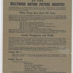 Flier for Suicide of the Hollywood Motion Picture Industry