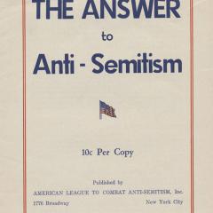 Booklet cover for Answer to Anti-Semitism