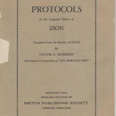 Pamphlet cover for Protocols of the Meetings