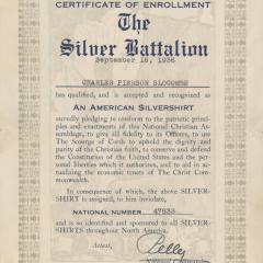 Certificate for Silver Battalion