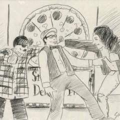 "Stand and Deliver Pizza" by Herbert Sigüenza for "A Bowl of Beings"
