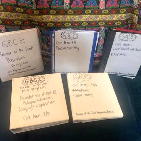 Francis Phiri's notebooks for the Teacher of the Deaf preparation program