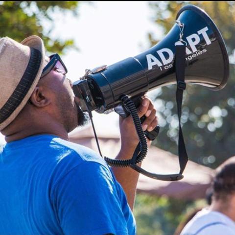 A disability rights activities (photo courtesy of Michael Agyin)