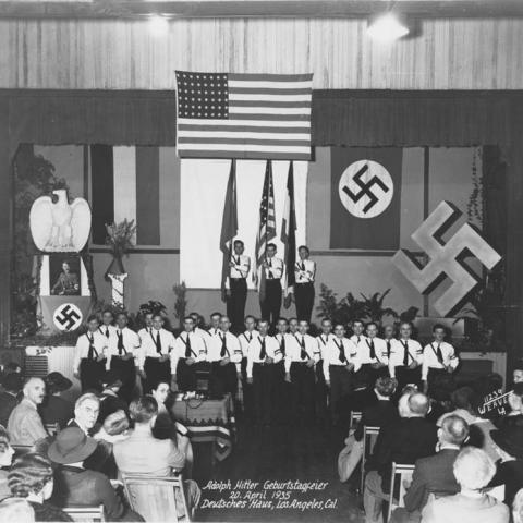 Photograph depicting celebration of Adolf Hitler's birthday