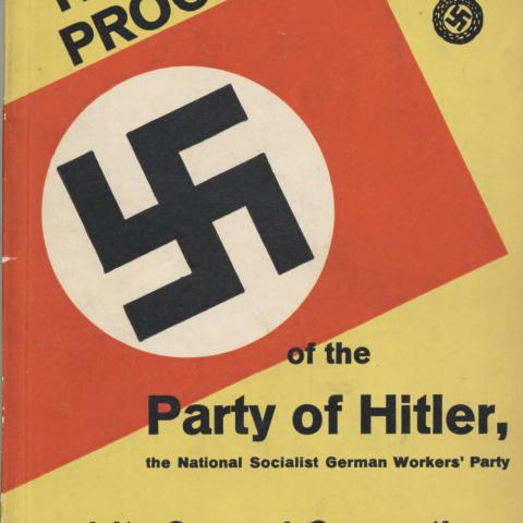 Booklet cover for Programme of the Party of Hitler
