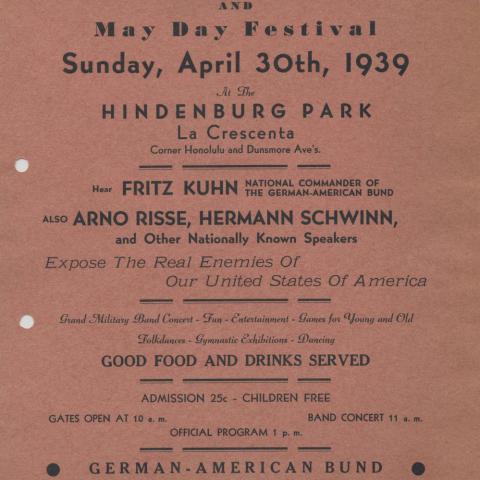 Flier for Giant Pro-American Rally