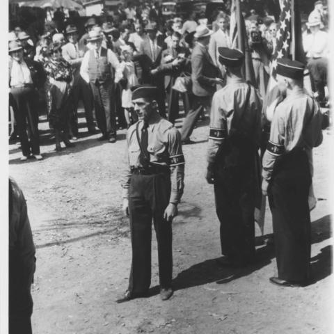 German American Bund Members at a march in Hindenburg Park
