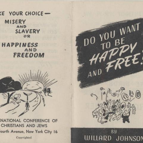Pamphlet cover for Do You Want to be Happy and Free?