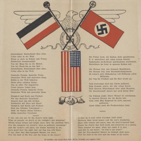 Sheet music for Anthems of Third Reich, the Nazi Party and the US