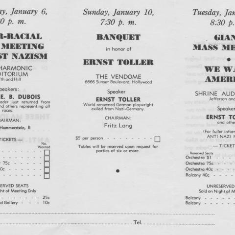 Pamphlet cover for Three Major Events in the Anti-Nazi World