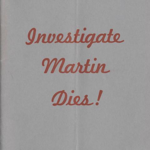 Booklet cover for Investigate Martin Dies!