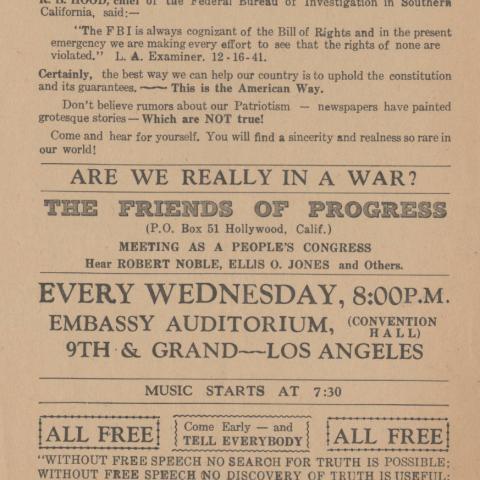 Handbill from America First, Last, and All The Time