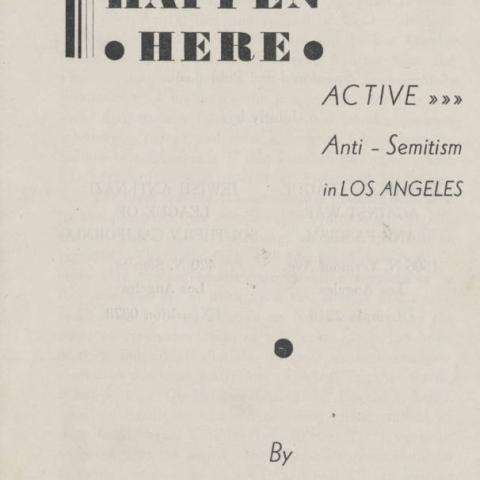 Pamphlet cover for It Can Happen Here