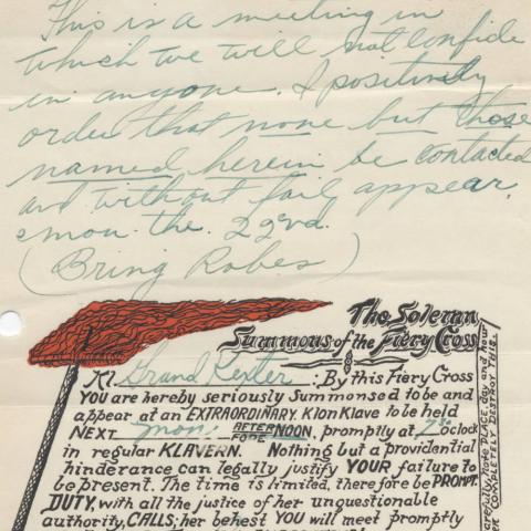 Written note about The Solemn Summons of the Fiery Cross