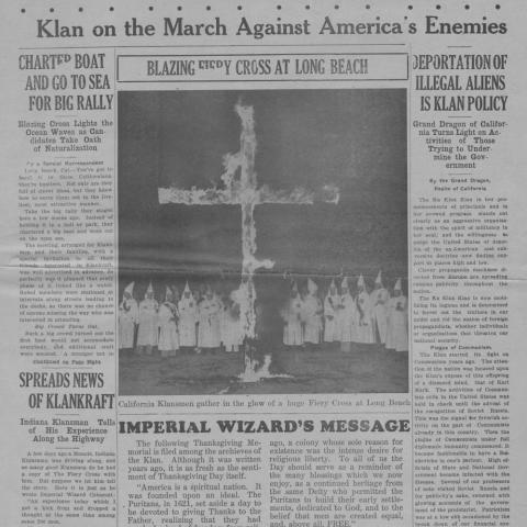 Newspaper page of The Fiery Cross
