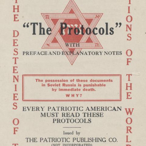 Handbill for Read About 'The Protocols'