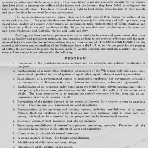 Broadside titled The American Gaurd