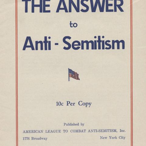 Booklet cover for Answer to Anti-Semitism
