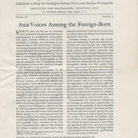 Newsletter page for Propaganda Analysis