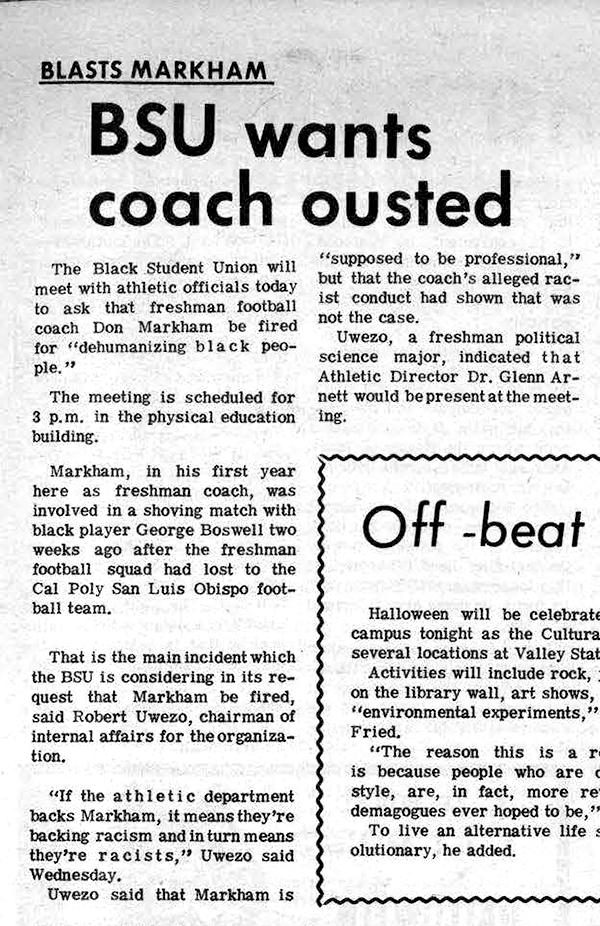 Daily Sundial, October 31, 1968, page 3 (follow link to transcript)