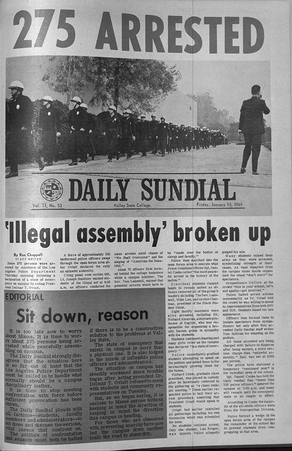 Daily Sundial, January 10, 1969, page 1 (follow link to transcript)