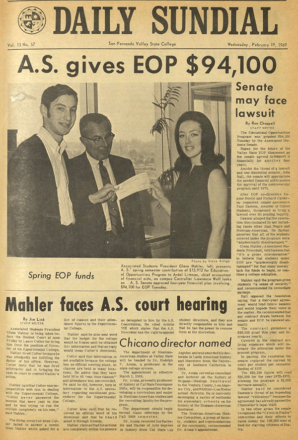 Daily Sundial, February 19, 1969, page 1 (follow link to transcript)