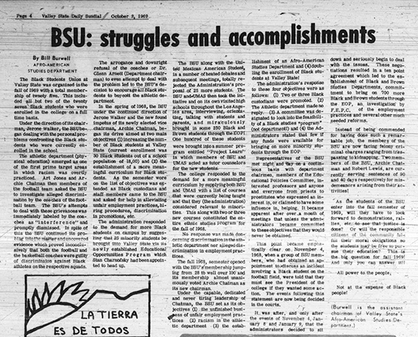 Daily Sundial, October 2, 1969, page 4 (follow link to transcript)